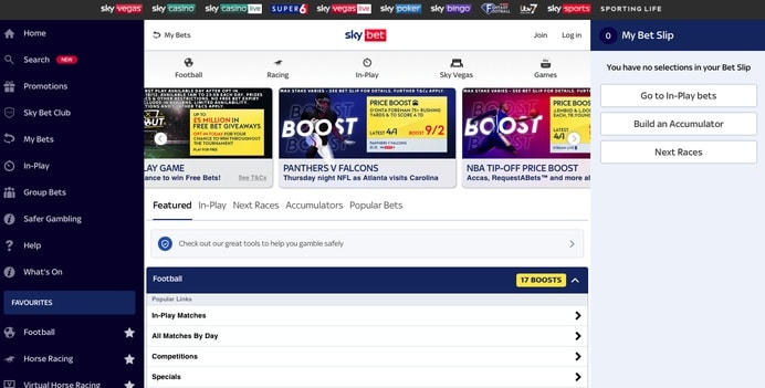 Sky Bet screenshot